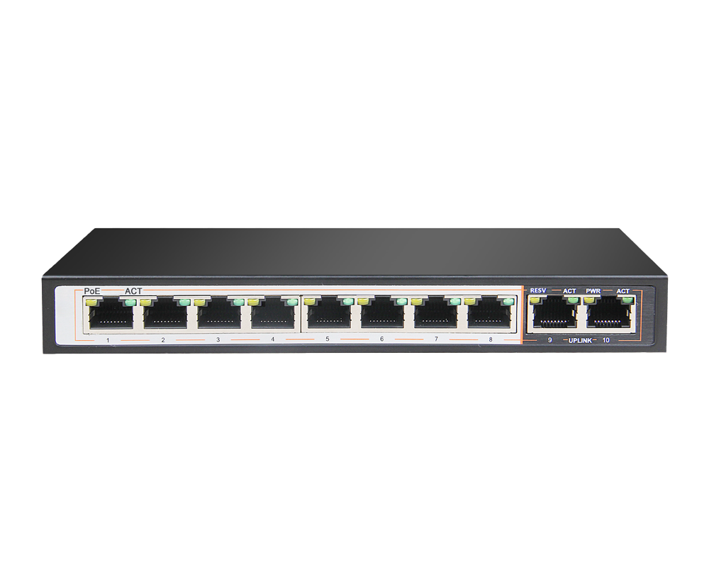 DGS-F1010P-E 8GE PoE+ 2GE Uplink 250m Switch