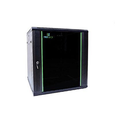 Pr-W6406 Prorack 6U 600*450Wall Mount Cabinet With Glass Door, 1 Fan, 1 Shelf And 1 Pdu 6 Outlet Pr-W6406 1 PR-W6406 ProRack 6U 600 450Wall mount